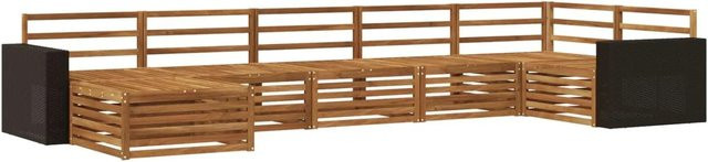 vidaXL Outdoor-Sofagarnitur aus Akazie in Natur mit 7 Teilen und Latten-Design - Bild 1