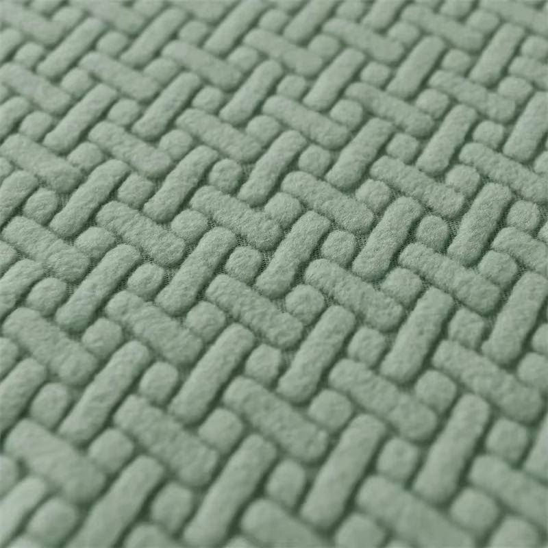WANERQU Elastischer Jacquard-Ottomane-Bezug in Blau mit Anti-Rutsch-Funktion für quadratische Hocker und Fußstützen - Bild 5