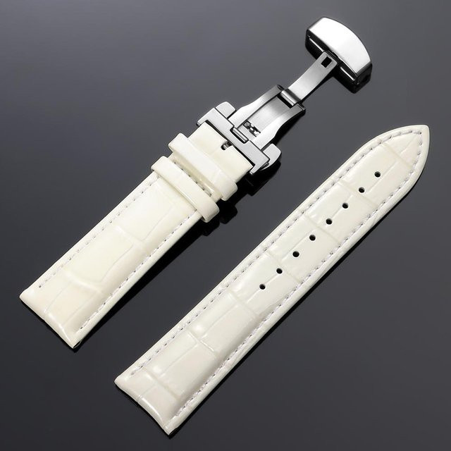 TolTales Uhrenarmband Kalbsleder, weiß, 16mm, Unisex - Bild 1