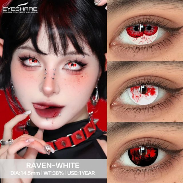 EYESHARE Kontaktlinsen, Weiß, Cosplay, 1 Paar - Bild 1