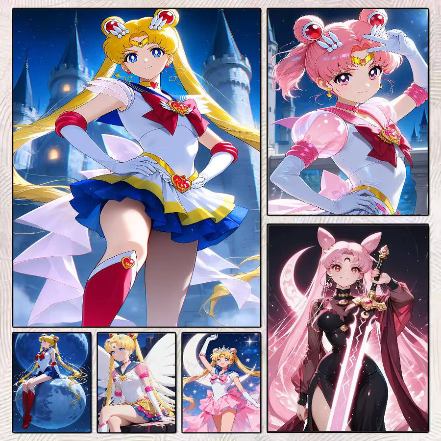 Sailor Moon Anime-Poster Sailor Mercury Ami Mizuno als HD-Leinwand-Wandkunst in Mehrfarbig - Bild 2