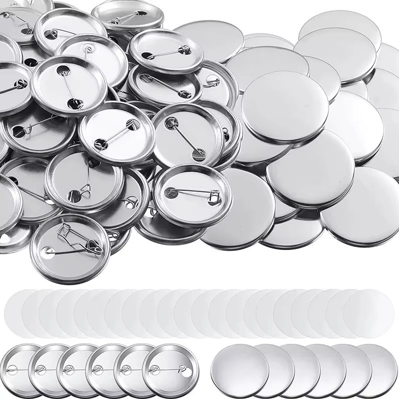 ZYF Metall-Anstecknadeln Blanko zum Basteln in Silber, Durchmesser: 37 mm - Bild 2