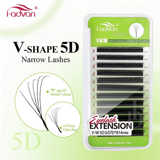 FADVAN V-Form 5D W Wimpernverlängerung, 12 Reihen, Mega-Volumen - Bild 1
