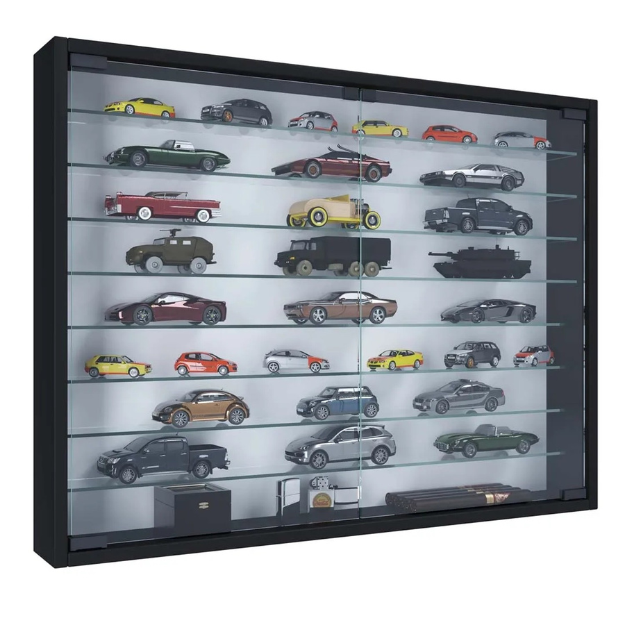 VCM Mandosa XXL Hängevitrine aus Glas mit ESG-Sicherheitsglas und 2 Glastüren, Schwarz, H x B x T: 60 x 80 x 10 cm - Bild 3