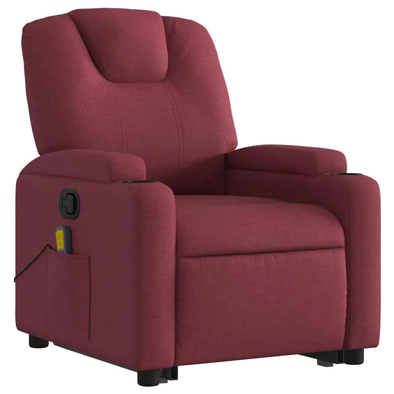 vidaxl Aufstehhilfe Massagesessel für Senioren, verstellbar, Farbe: Rot, Stoffbezug - Bild 3