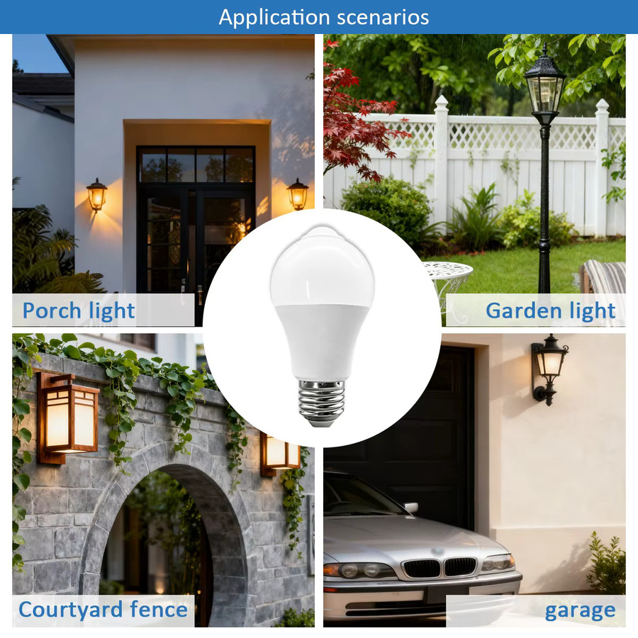 2er-Set Gatetop LED-Bewegungsmelder-Glühbirnen mit E27-Sockel, 10 W, Weiß - Bild 4