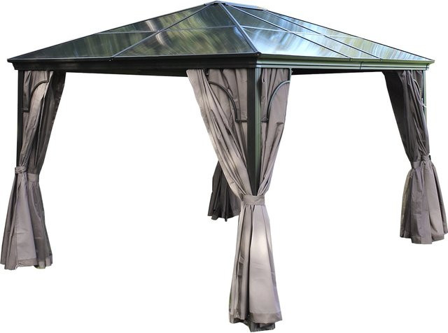 Jet-Line Gartenpavillon Sahor aus Aluminium in Anthrazit-Braun mit festem Polycarbonat-Dach B/T/H: 420 x 300 x 250 cm - Bild 1