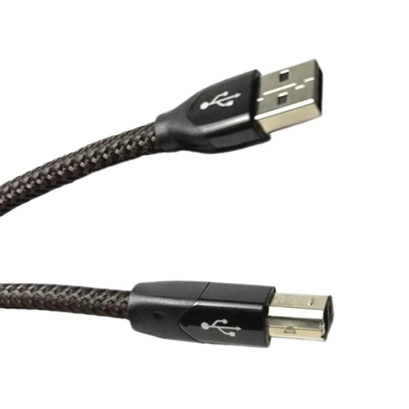 CUICUI EGG Kaffee HiFi USB A auf B Kabel mit 10 % Silber für Decoder, Soundkarte und DAC, Schwarz/Silber - Bild 3