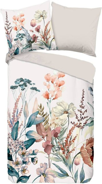 Aime Flanell Bettwäsche Good Morning aus Baumwolle mit floralem Design, Mehrfarbig, B/L: 135 x 200 cm und 80 x 80 cm - Bild 1