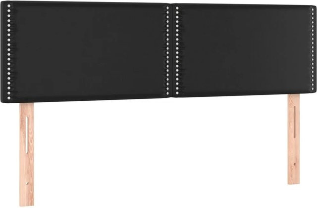 vidaXL LED Kopfteil in Schwarz aus Kunstleder mit integrierter Beleuchtung und USB-Ladeport, B: 144 cm, H: 78-88 cm, T: 5 cm - Bild 1