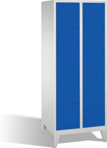 C+P Fächerschrank Classic auf Füßen mit 10 Fächern, Front Enzianblau und Korpus Lichtgrau, H: 185,0 cm, B: 81,0 cm, T: 50,0 cm - Bild 1