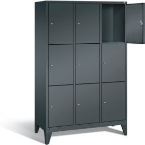 C+P Garderobenschrank Classic in Anthrazitgrau mit Schloss, H x B x T: 185 x 120 x 50 cm - Bild 1