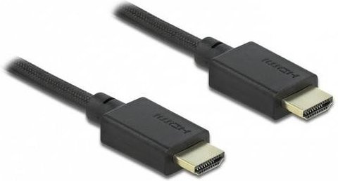 Delock HDMI Anschlusskabel 8K UHD mit vergoldeten Steckkontakten, Schwarz, Länge: 1 m - Bild 1