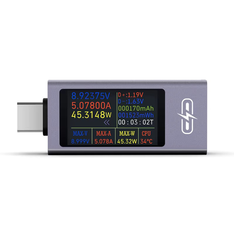 POROMETISTO UT03C Typ-C Multifunktions-Digital-DC-Spannungs-Amperemeter und Leistungsmesser mit USB-Tester und Schnellladefunktion (4-30 V, 0-12 A) - Bild 6
