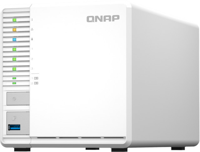 QNAP TS-364 NAS-Server mit 8 GB RAM, 3 SATA-Schächten und 2.5 Gigabit Ethernet in Weiß - Bild 1