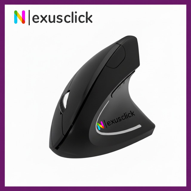 NexusClick Ergonomische Vertikale Maus in Schwarz, 2,4G Kabellose Optische Computermaus zur Vermeidung von Handgelenkschmerzen für PC und Mac - Bild 1