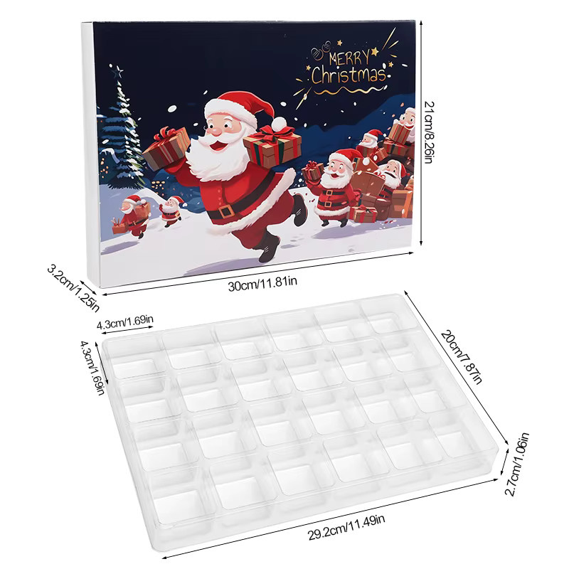 ZQNYCY Adventskalender 2025 als leere DIY Geschenkbox für 24 Tage, bunt, B/T/H: 21,0 x 30,0 x 30,0 cm - Bild 4