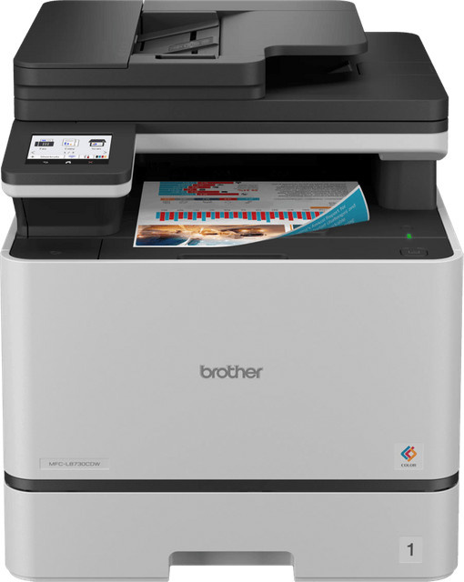 Brother MFC-L8730CDW Farb-Multifunktionslaserprinter mit Drucken, Scannen und Kopieren in Weiß mit Wi-Fi - Bild 1