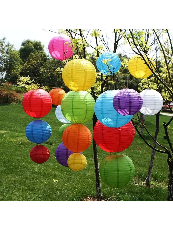 Merylover Papierlaterne Lampion in Gelb und Orange, Durchmesser: 15 cm, Dekoration für Hochzeit und Weihnachtsfeier - Bild 4