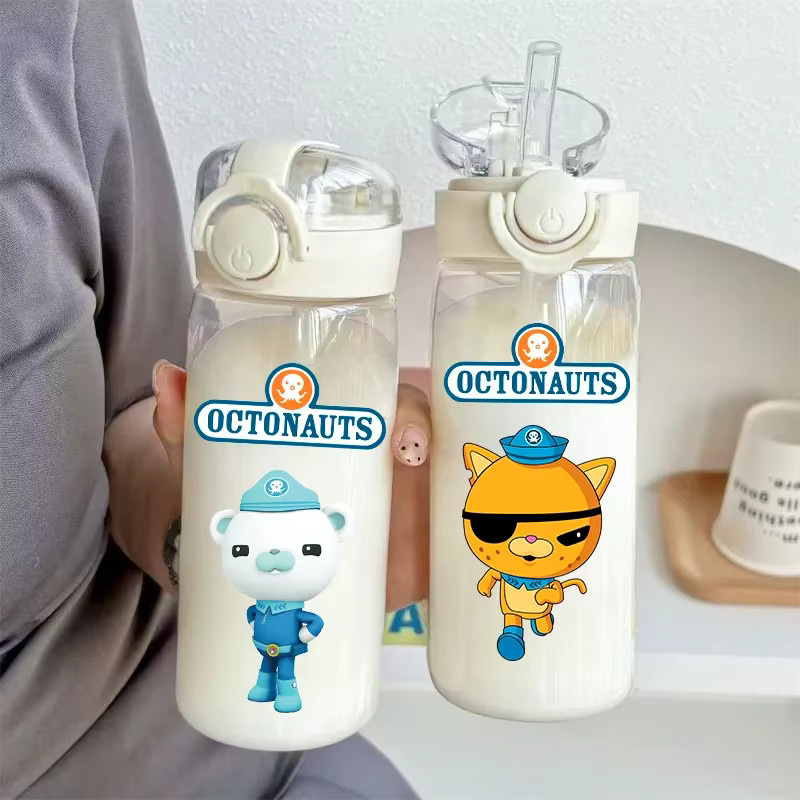 Potdemiel The Octonauts Trinkbecher aus transparentem Kunststoff mit Strohhalm und Kwazii Barnacles Peso-Motiv - Bild 1