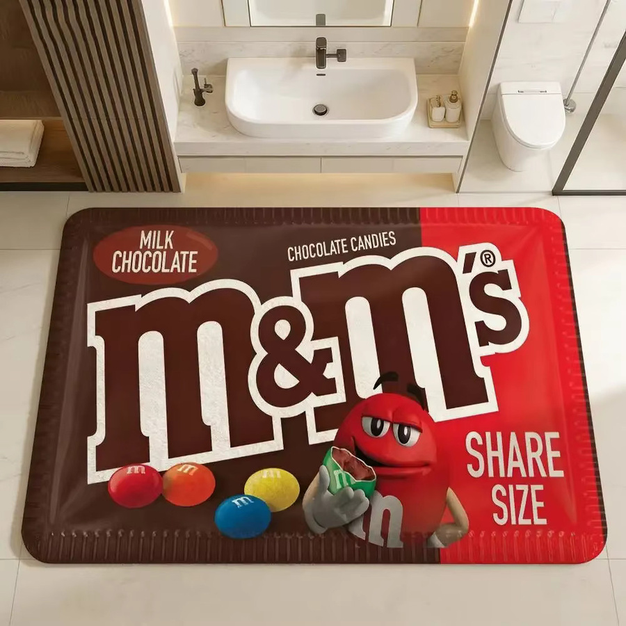 Potdemiel M Chocolate Candy Bodenmatte im INS-Stil, rutschfeste und weiche Teppichmatte für Schlafzimmer und Haushalt, Mehrfarbig, Rechteckig - Bild 5