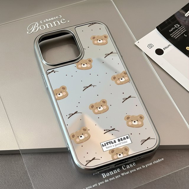 DecoPhone AIR PLUS Spiegel-Handyhülle mit Bären-Design für iPhone 11 bis iPhone 17 Pro Max, sturzsicher - Bild 1