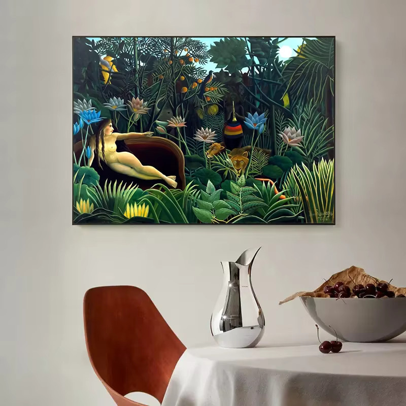 Potdemiel Vintage Henri Rousseau Tropische Dschungeltiere und Botanik Leinwandmalerei, Mehrfarbig - Bild 5