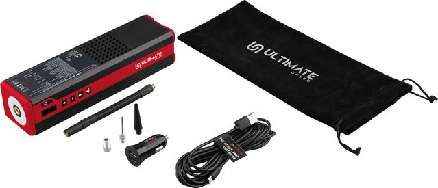 ULTIMATE SPEED Tragbarer Akku-Kompressor USKT 60 C4 in Rot mit integrierter LED-Taschenlampe - Bild 1