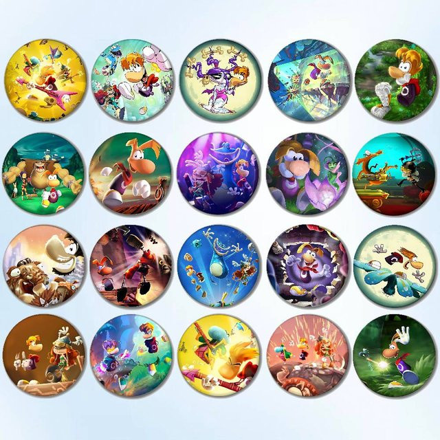 R-Rayman Cartoon Abzeichen Runde Brosche, Unisex - Bild 1