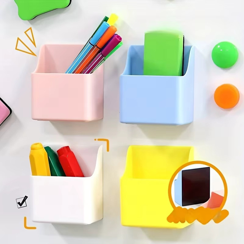 Magnetische Aufbewahrungsbox in Candy-Farben aus Kunststoff für Whiteboard-Marker und Stifte, Organizer für Home Office und Schule, Mehrfarbig - Bild 2