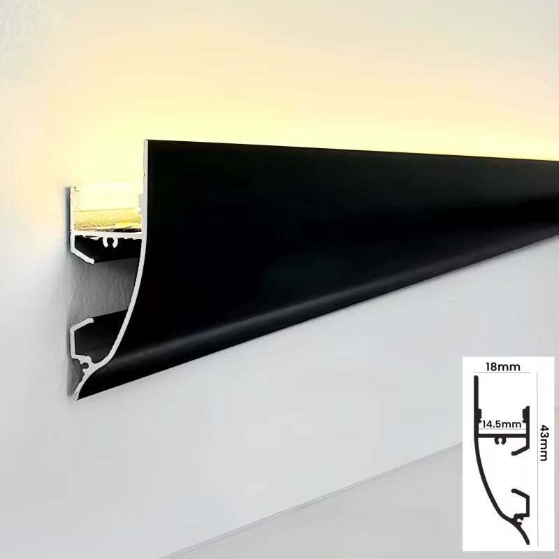 Khelse LED-Deckenleuchte mit Aluminiumprofil in Silber und warmweißem COB-Licht zur Oberflächenmontage - Bild 2