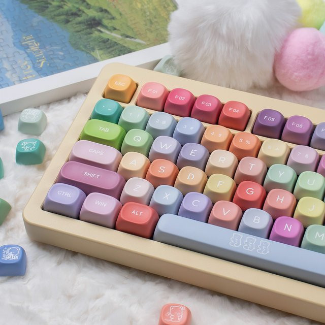 Venit Keys Gummy Bears Tastenkappen Set aus PBT im MOA Profile mit Dye-Sub-Verfahren für mechanische MX-Tastaturen, Mehrfarbig - Bild 1