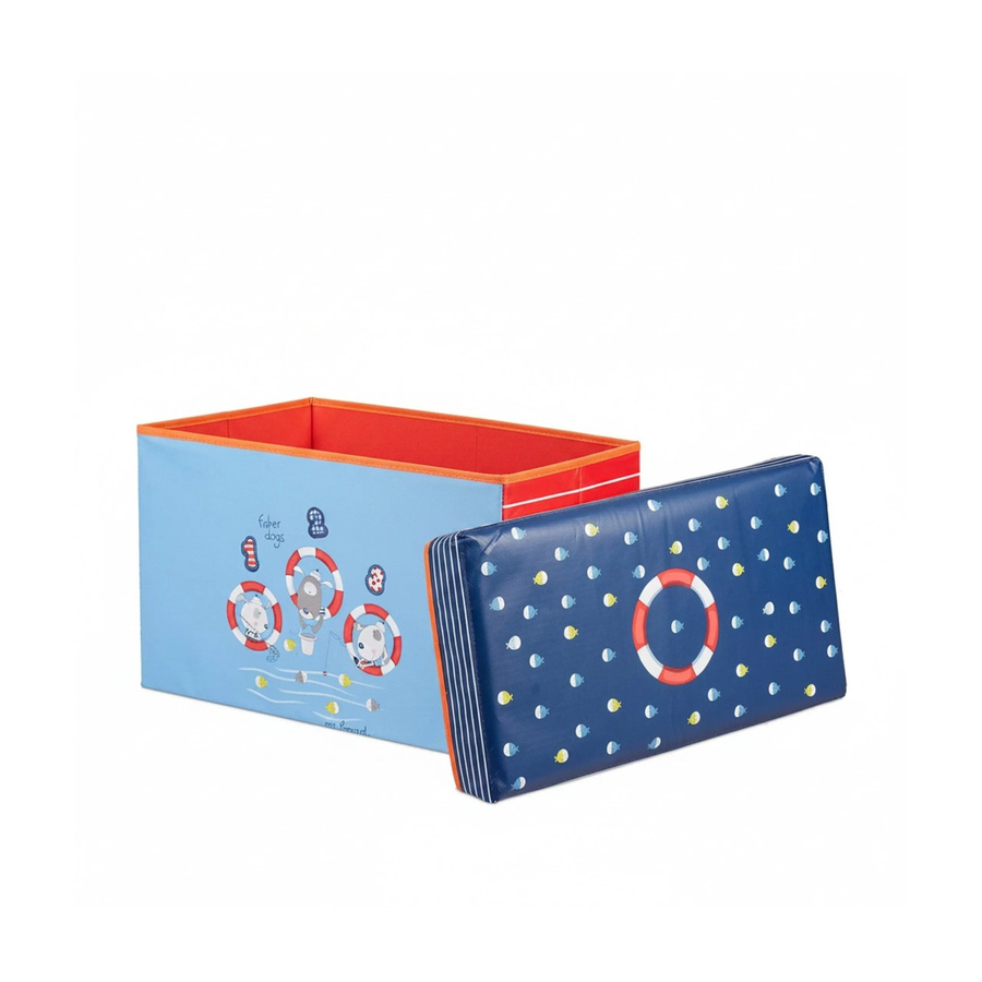 Relaxdays Sitzbox Sea Life, faltbare Sitzbox aus Polyester in Mehrfarbig, B/T/H: 60,5 x 36 x 30,5 cm - Bild 2