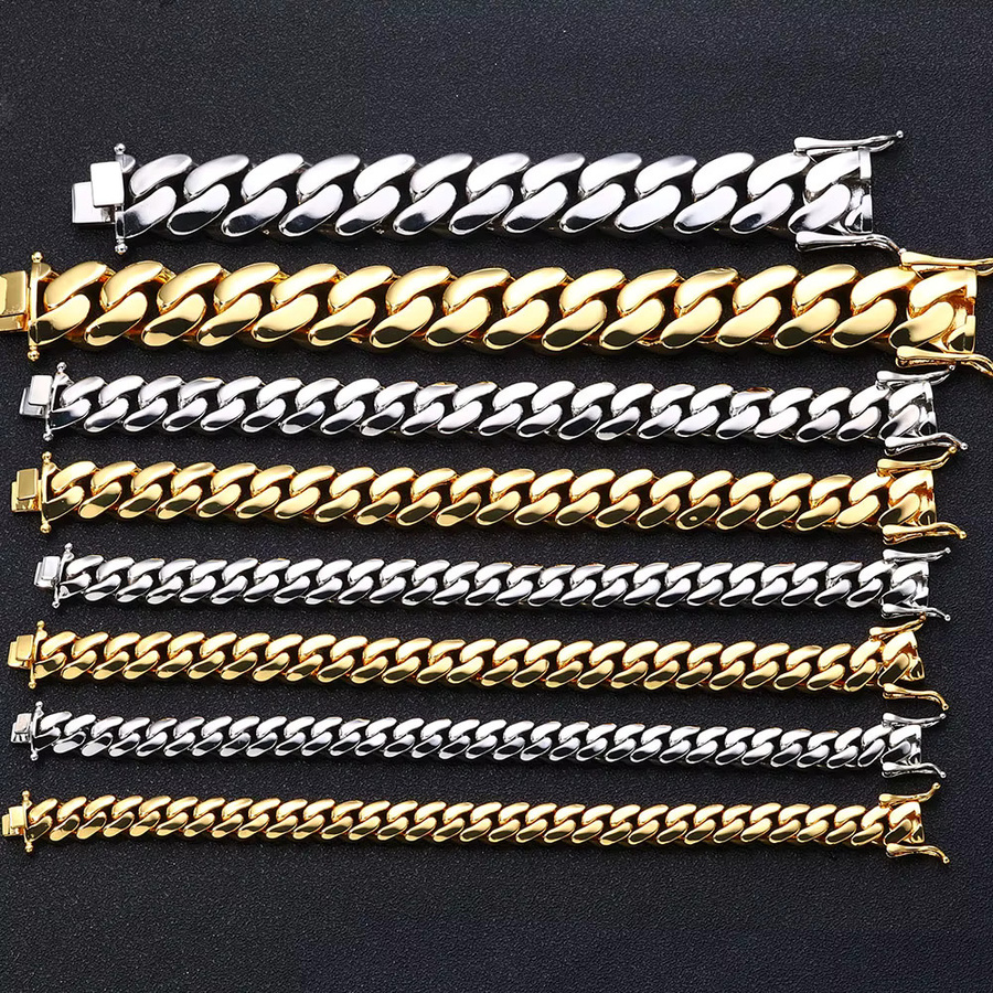 ESKEEM Halskette Miami Cuban Link, 18K vergoldet, Herren - Bild 3