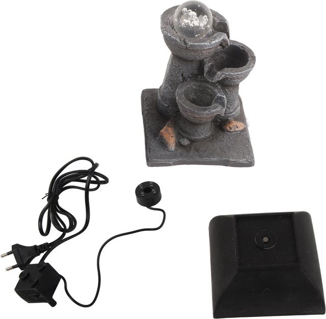 CosyHome LED-Tischbrunnen aus Harz mit fließendem Wasser und Kugel für Zuhause und Büro - Bild 1