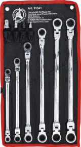 BGS Do it yourself Doppel-Ratschen-Gelenkschlüssel-Satz 10-tlg. in Silber, SW 8 - 19 mm, 1/4" - Bild 1