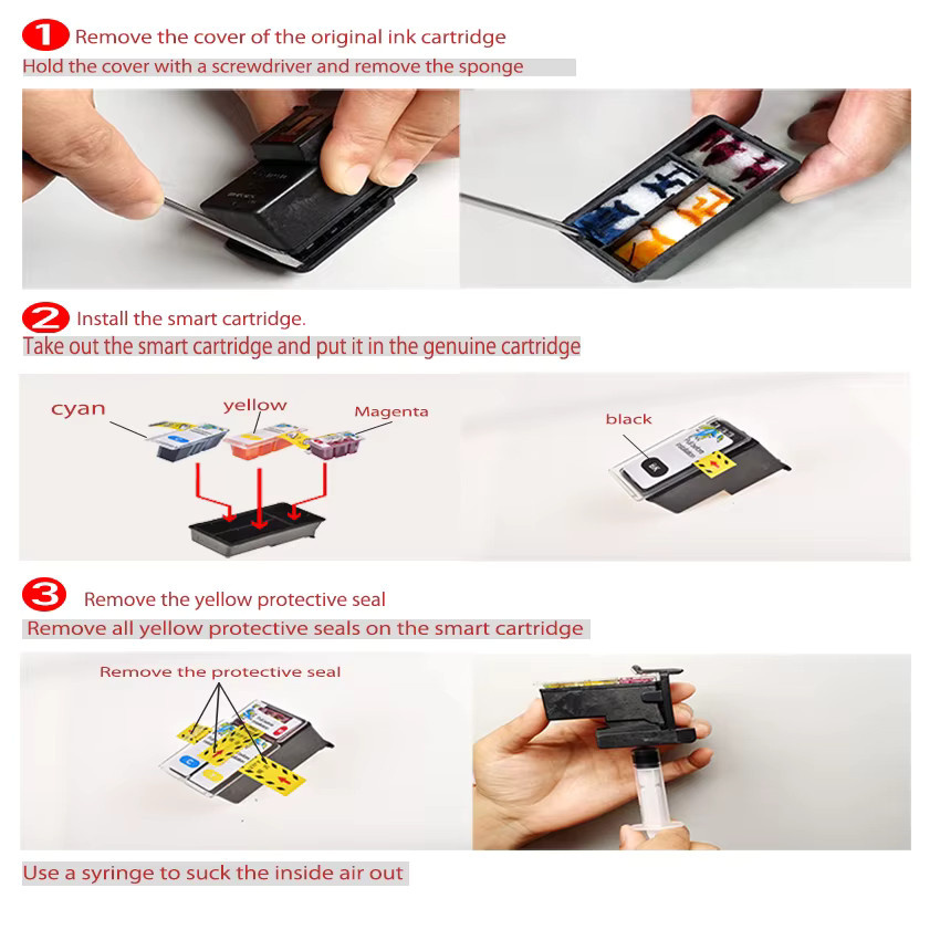 Canon Smart Patrone Refill Kit für Pixma MG3150 MG3250 MG3550 MG4250, Schwarz und Mehrfarbig, kompatibel mit PG 540 CL 541 PG 540 XL CL 541 XL - Bild 3