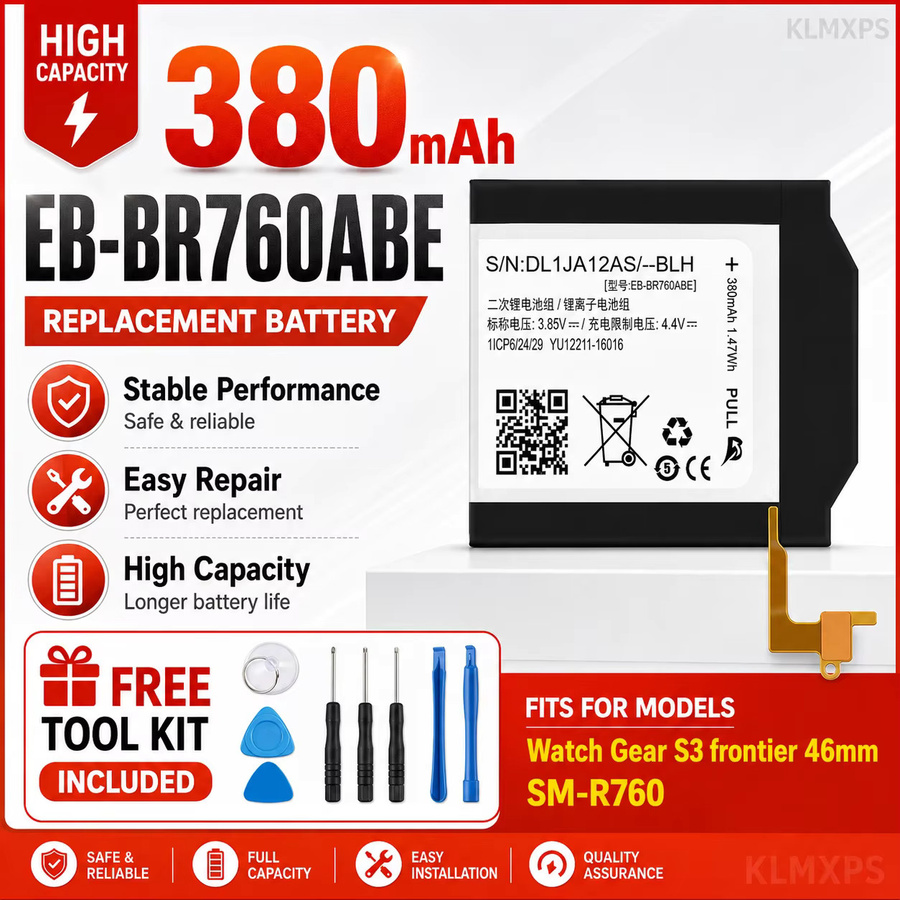 Samsung Ersatz-Uhrenbatterie in Silber für Galaxy Watch BR170 Gear S2 S4 Active 2 R800 R810 R500 3 Frontier - Bild 3