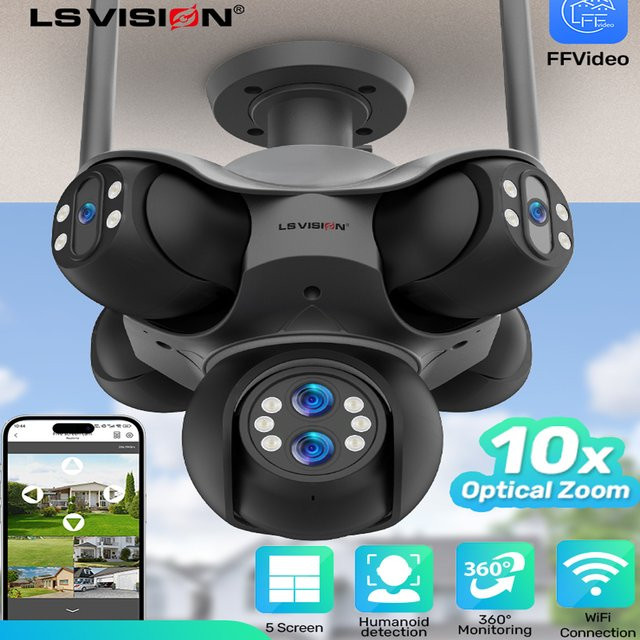 LS VISION 30 MP WiFi-IP-Überwachungskamera für den Außenbereich mit 10-fachem Zoom, 360 Grad PTZ und automatischer Verfolgung - Bild 1