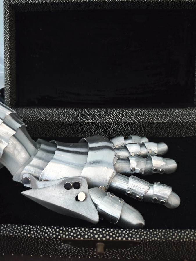 Fulujiacos Ritter mechanische Plattenrüstung, Handschuhe, Grau, Kunststoff - Bild 4