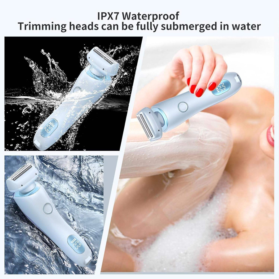 Malruibeay 2 in 1 Elektrorasierer für Damen, Bikini-Trimmer und Gesichtshaarentferner, blau - Bild 2