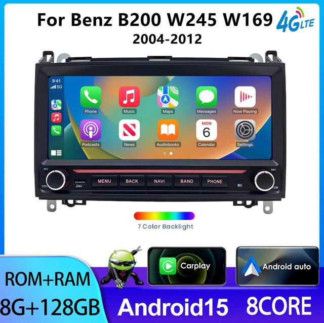 YAYP Multimedia Autoradio für Mercedes Benz B-Klasse B200/W245 (2004-2012) mit Carplay, Android Auto und GPS Navigation in Schwarz - Bild 1