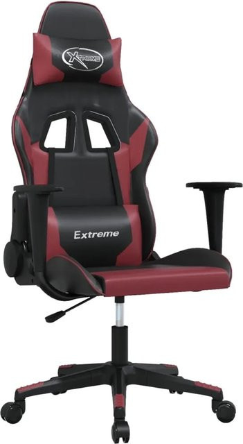 vidaXL Gaming-Stuhl Modell 9 in Schwarz und Rot aus Kunstleder mit Armlehnen und Kopfstütze - Bild 1