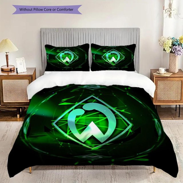 Manus Home SV Werder Bremen Bettwäsche Set mit Bettbezug und 2 Kissenbezügen, Grün, B/H: 200 x 200 cm - Bild 1