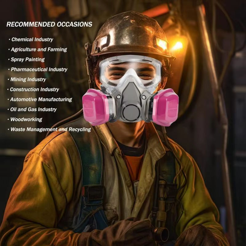 HFYSF 6200 Halbgesichtsmaske mit Schutzbrille und Filtern für organische Dämpfe und chemische Gase - Bild 5