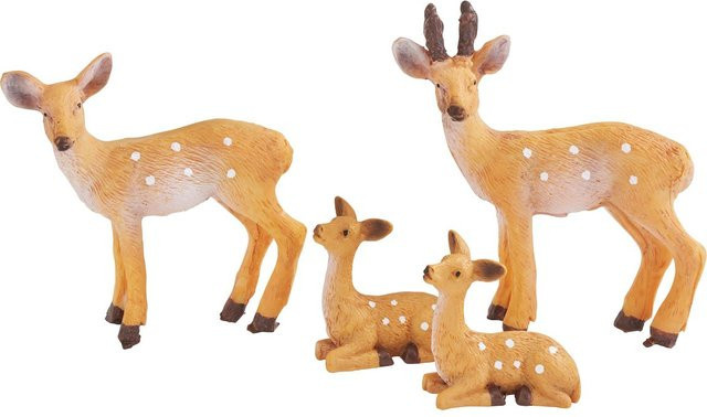 VBS Miniatur Rehfamilie in Beige und Braun für Advents- und Winterdekoration - Bild 1