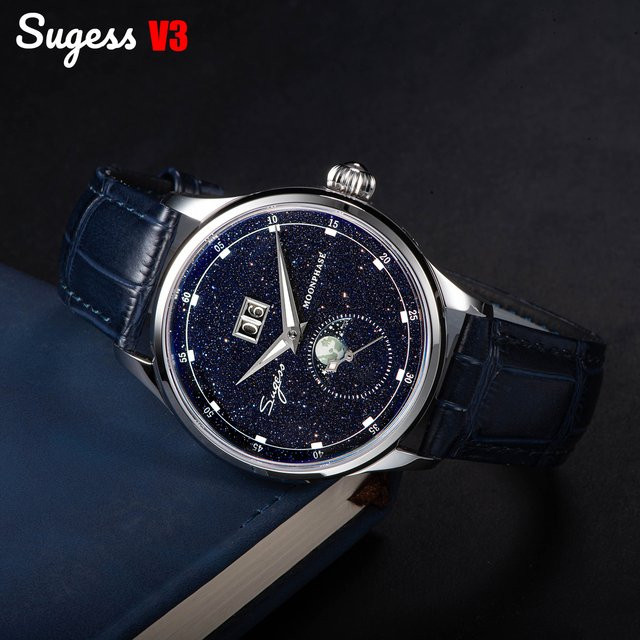 Sugess Armbanduhr Moonphase, Automatik, Edelstahl, 40 mm, Herren - Bild 1