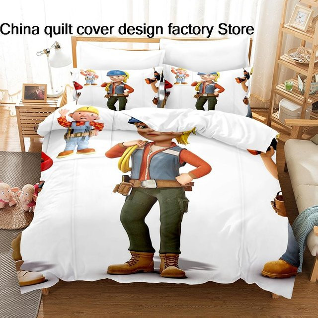 Bob der Baumeister Bettwäsche-Set mit 3D-Druck, weiß, B/H: 135 x 200 cm - Bild 1