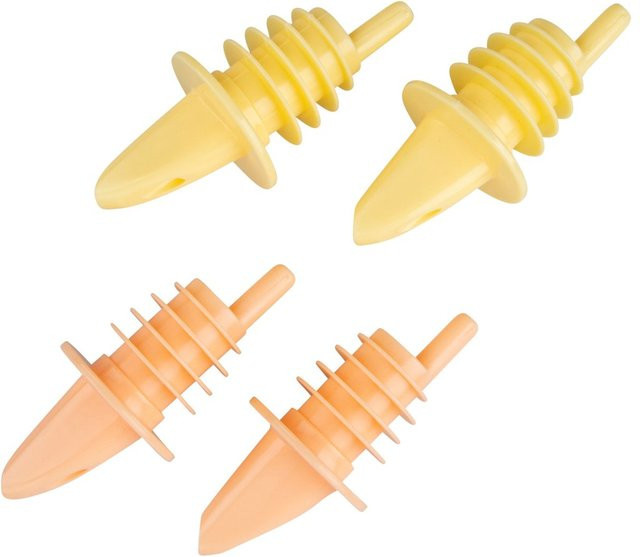 Fackelmann Flaschen-Ausgießer Set, 4 Stück, gelb/orange, tropffrei und spülmaschinenfest - Bild 1