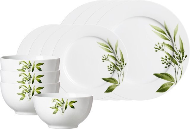 Ritzenhoff & Breker Basic-Set Evora 12er Set in Weiß mit floralem Design - Bild 1